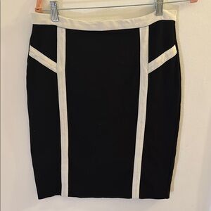 Vintage Black and White Pencil Skirt